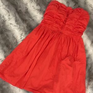 Orange strapless dress